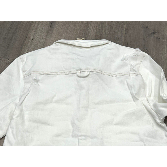 SER.O.YA Womens XL Arizona White Marcus Button Front Denim Shirt Shacket NWT - Picture 4 of 10